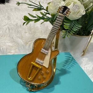 Mini Vintage Jewelry Guitar Gold Plated